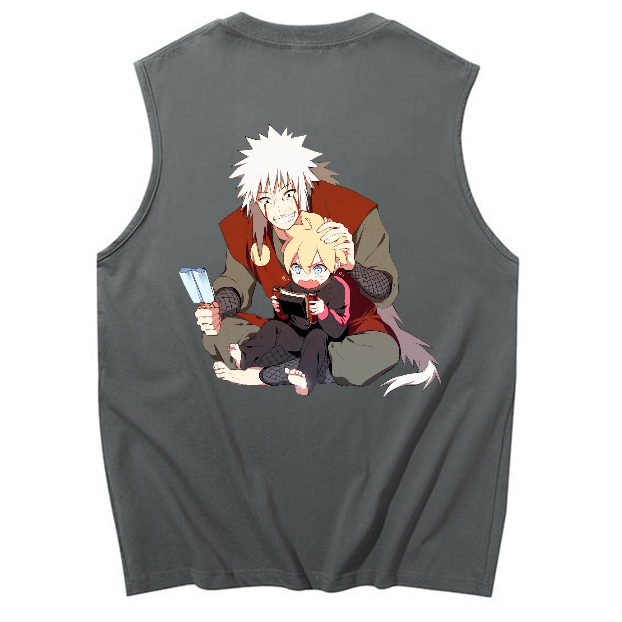 （画像用） NARUTO -ナルト- 自来也（じらいや） Jiraiya コットン100％タンクトップ（背面プリント）